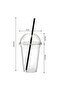 200Pcs 14Oz Plastic Cups with Lids and Straws, Disposable Cups for Iced Coffee, Smoothie, Milkshake, Cold Drinks - 8