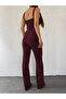 Women's Chain Strap Crop Imported Crepe Blouse and Trousers Two-Piece Set - 3