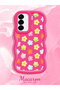 Samsung Galaxy A56 Compatible Case Camera Protector Red Silicone Couple Phone Case Floral Pattern - 2