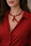 Carmine Red Necklace - 4
