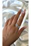 Women's Silver Color Baguette and Round Stone Adjustable Ring - 3