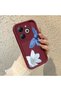 Infinix Smart 8/8 Pro Compatible Case Camera Protector Burgundy Silicone Couple Phone Case Floral Pattern - 2