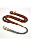 Kabs Amber Rosary 33 Beads 8.5x18.5mm Dark Tortoiseshell Prayer Beads Tasbih 33.5g Twisted Cord Tassel