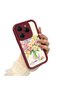 Tecno Spark 20 Pro 4g Compatible Case Camera Protector Burgundy Silicone Couple Phone Case Floral Pattern - 3