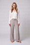 Women's Cotton Woven Pajama Bottoms with Elastic Waist and Tie, Wide Leg, Comfortable Cut, Single Bottom - 2