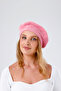 Women's Pink Wool Plush French Painter Beret Hat - 3