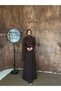 Mine Chiffon One-Shoulder Cape Women's Hijab Evening Dress - 3