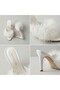 Ecru Goose Feather Women's Slippers 630-1 - 2