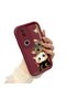 Vivo V50 Compatible Case Camera Protector Claret Red Silicone Couple Phone Case Cat Pattern - 2