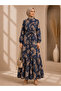 Moda Başak Summer Patterned Mango Fabric Comfortable Fit Dress