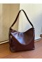 Large Size Women's Shoulder Bag with Ring Belt Detail - 2