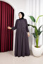Cepken Detailed Medina Silk Azra Ferace (Gray) - 6