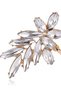Statement ear cuff earring, Winter Flower, with sharp white crystals - 4