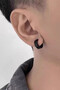 Punk clip-on earring, solid wide ring, simple - 2