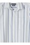 Ozmarka New Season Gray Standard Fit Short Sleeve Striped Men's Shirt - 6
