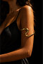 Gold Organic Form Arm Sleeve Modern Design Women's Upper Arm Accessory - 4