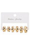 Women's Colorful Stone 6-Piece Multi Earring Set Hoop Earrings