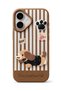 iPhone 16 Compatible 3D Dachshund Dog Figured Striped Silicone Phone Case