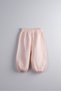 100% Cotton Muslin Fabric Baby Girl and Child Loose-Fit Pants (Powder)