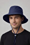 Drawstring Fisherman Hat Summer Sun Protection Travel Gift |   Navy Blue Unisex Foldable Side Bags - 6