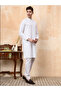 Mens White Linen Feel Cotton Kurta Set
