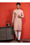 Mens Printed Cotton Kurta Set with All Over Thread Work - 2