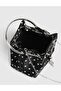 Emi Satin Leather Polka Dot Women's Black Handbag - 2