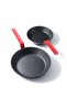 2 Piece Swiss Coating Frying Pan Set, 20 and 26 CM, Non-stick, Oven Safe & Dishwasher Safe, Induction Compatible, PFOA PFOS Free - Black with Red Handles - 5