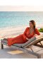 Chest-Cut-Out Openwork Knitwear Beach Dress with Metal Accessories - 2