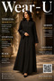 Women's Black Modest Abaya with Velvet Floral Cuffs - 2