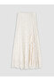 White Elastic Waist Lace A-Line Skirt