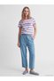 Alita City Women's Carrot Cut Jeans with Elastic Waist and Contrast Detail