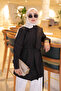 Black Front Detailed Waist Tie Shirt
