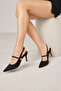 Women's Comfortable Fit Black Ankle Strap Stylish Stiletto - 6