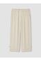 Elastic Waist Linen Blend Women's Capri (W6) - 5