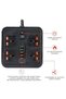 WECOM Universal Power Strip with 4 AC Outlets, 5 USB Ports, Type-C Port, Fire Retardant Material, Overload Protection, Safety Door Design - 4