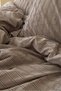 Beige Colored Striped Double Duvet Cover Set 200X220