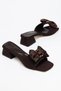 Ribbon Detailed Satin Short Heeled Women's Slippers