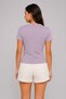 Women's Crew Neck Camisole Short Sleeve Slim Fit T-Shirt with Print Detail - Pink - 4