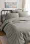 Arrow 100% Organic Washed Cotton Double Duvet Cover Set