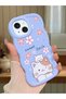 iPhone 15 Compatible Case Camera Protector Blue Silicone Couple Phone Case Cat Pattern
