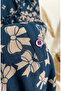 Viscose Fabric Bowknot Patterned Hijab Dress 0338-04 Petrol - 4