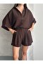 Women's Oversize Two-Piece Set Buttoned Shirt High-Waisted Shorts Relaxed Fit Summer Set - 2