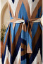Bürümcük Fabric Zigzag Patterned Hijab Dress 0580A-01 Indigo Brown - 4
