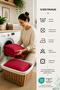 Aurelia Linea Red 100% Cotton Satin Striped Double Duvet Cover Set - 4