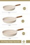 Granite Cast Iron Pan Set with Wooden Handle 16 cm 20cm 24 cm - 2