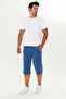Men's Cotton Stripe Detailed Capri Indigo-6077 - 2