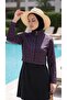 Full Covered Hijab Swimsuit Ethnic Patterned Jawhara 4-Piece Set Swim Beachwear - 5