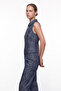 Zippered Sleeveless Fit Blouse Pants Set - 3