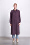 24048 Women's Draped Comfortable Fit Ferace Shirt Plum